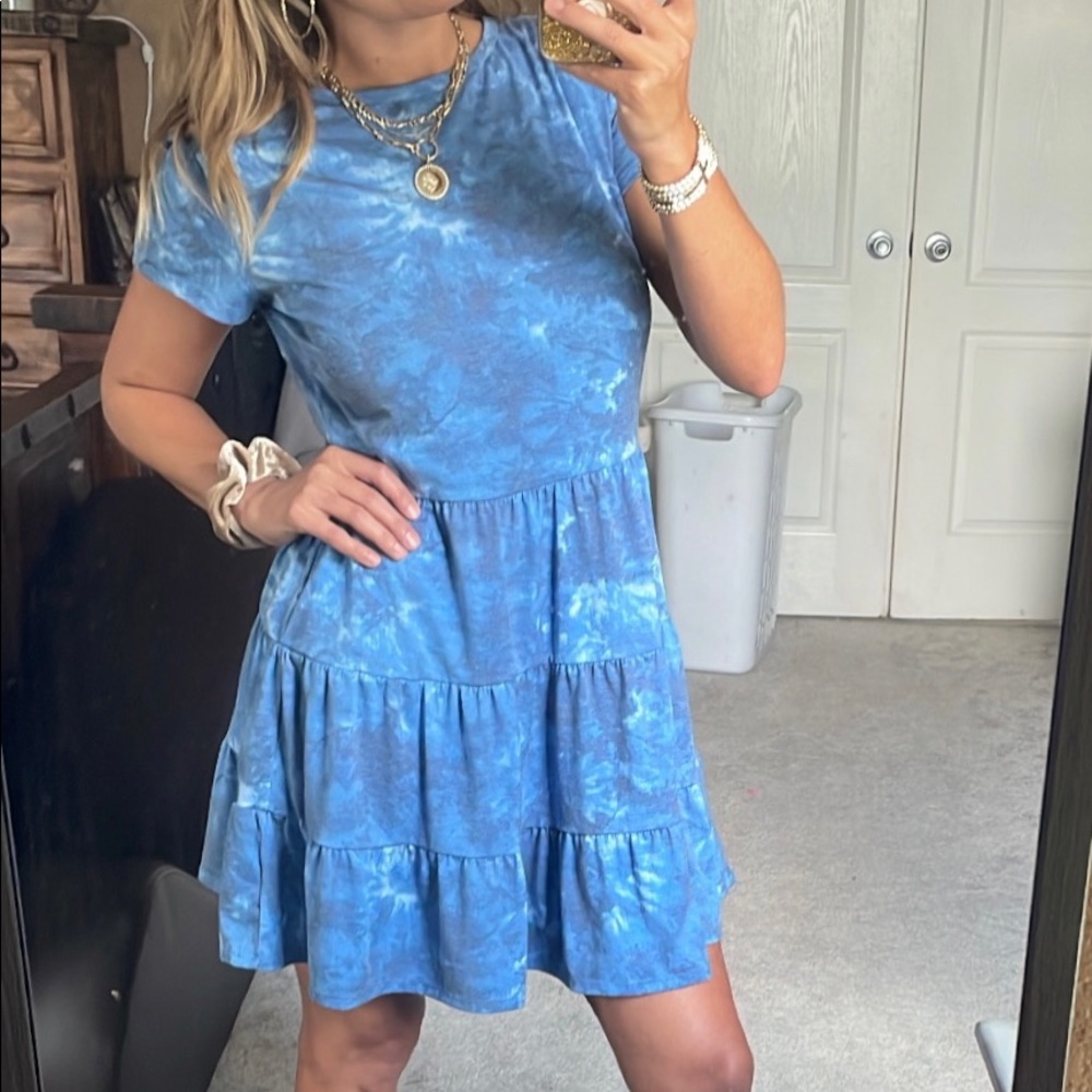 BeBop Blue Tie-Dye Dress